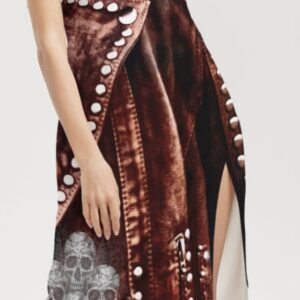 ICJUK Women’s Tie Strap Split Dress Rocking brown Quadskulls